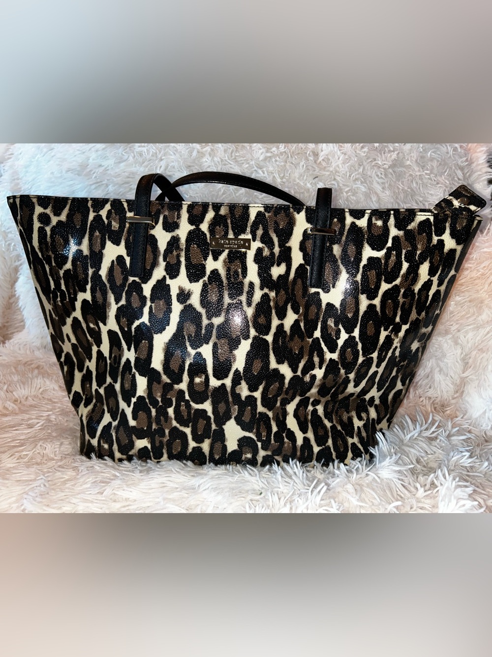 kate spade Leopard Print Tote - Black and Brown